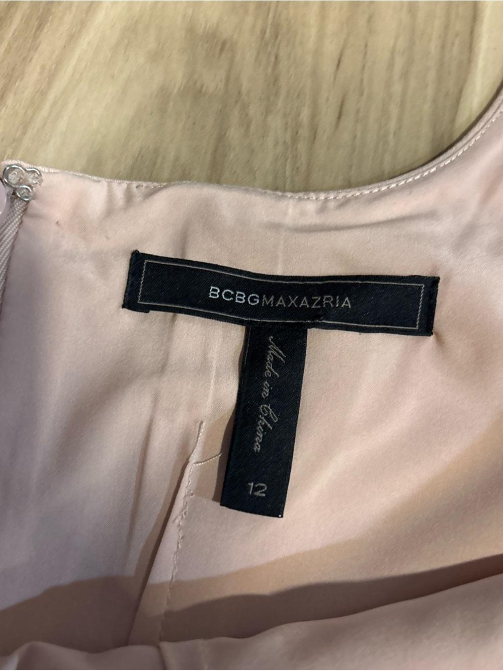 NEW BCBG MAX AZRIA SCOOP NECK FLUTED DRESS BARE PINK NNH66P26 SIZE 12 $278.00 - Picture 5 of 8